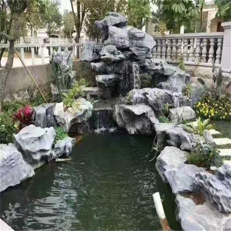 庆云庭院鱼池假山图片